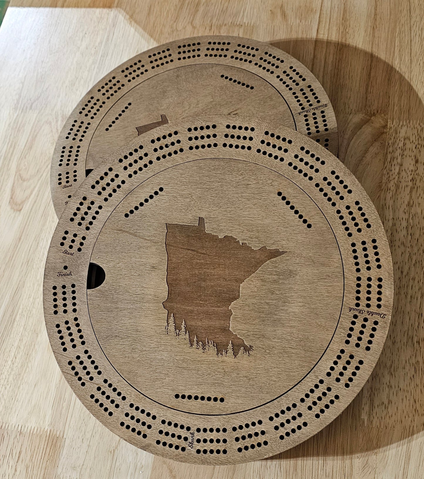 Round Cribbage Board
