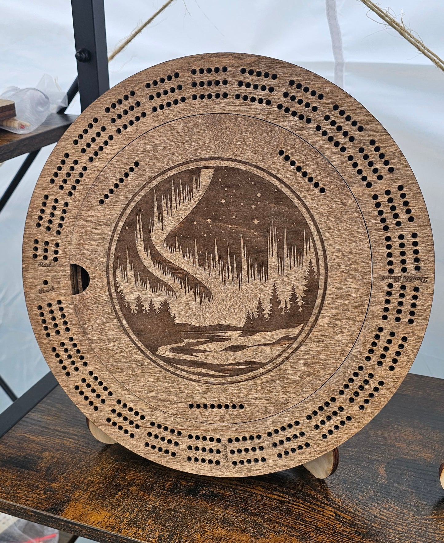 Round Cribbage Board
