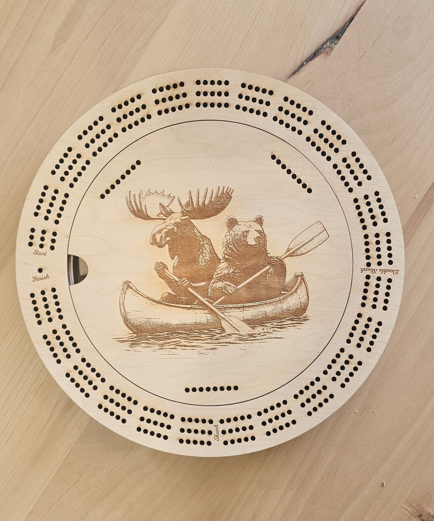 Round Cribbage Board