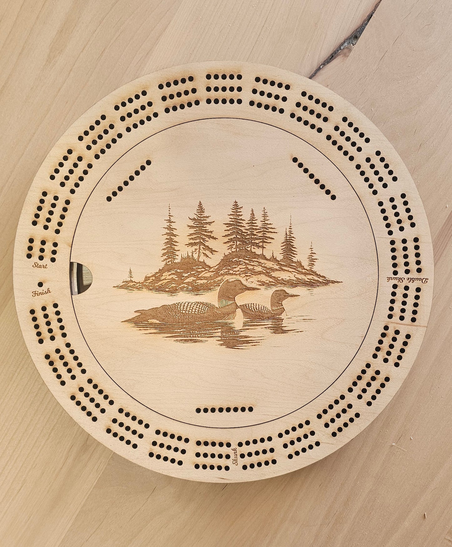 Round Cribbage Board