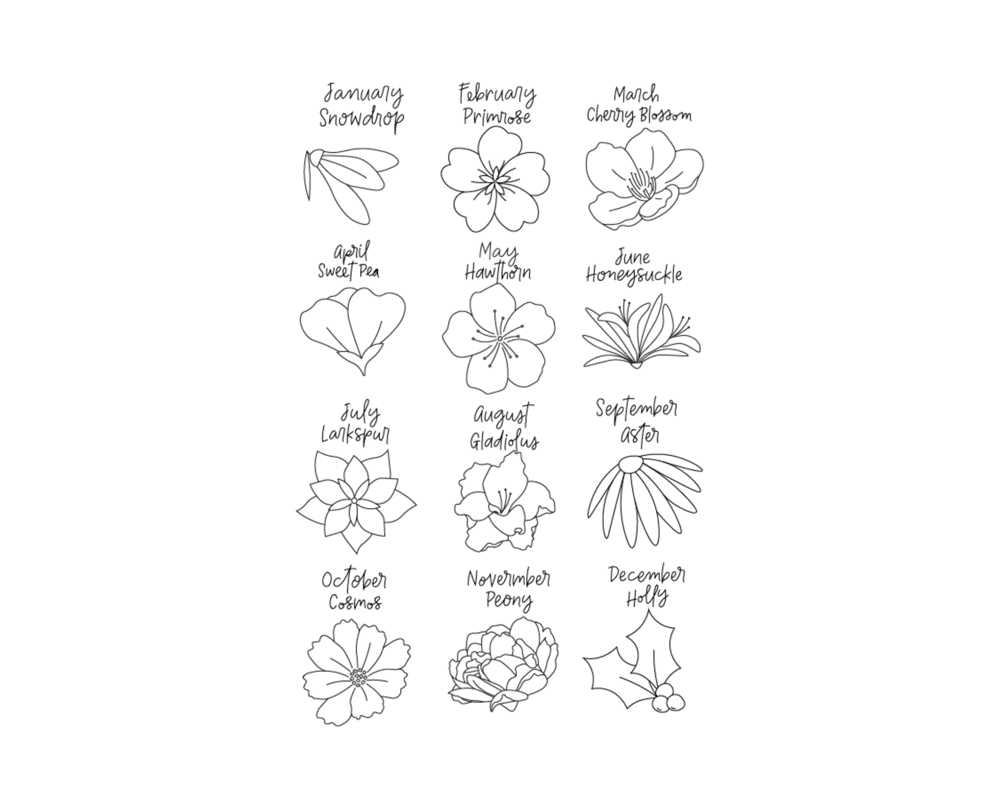 Birth Flower Engraved Bouquet