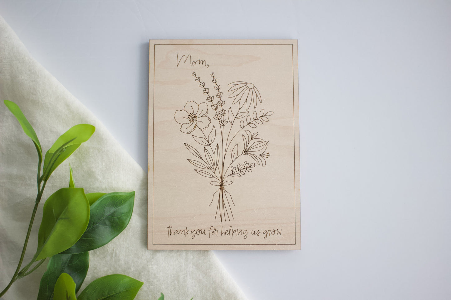 Birth Flower Engraved Bouquet