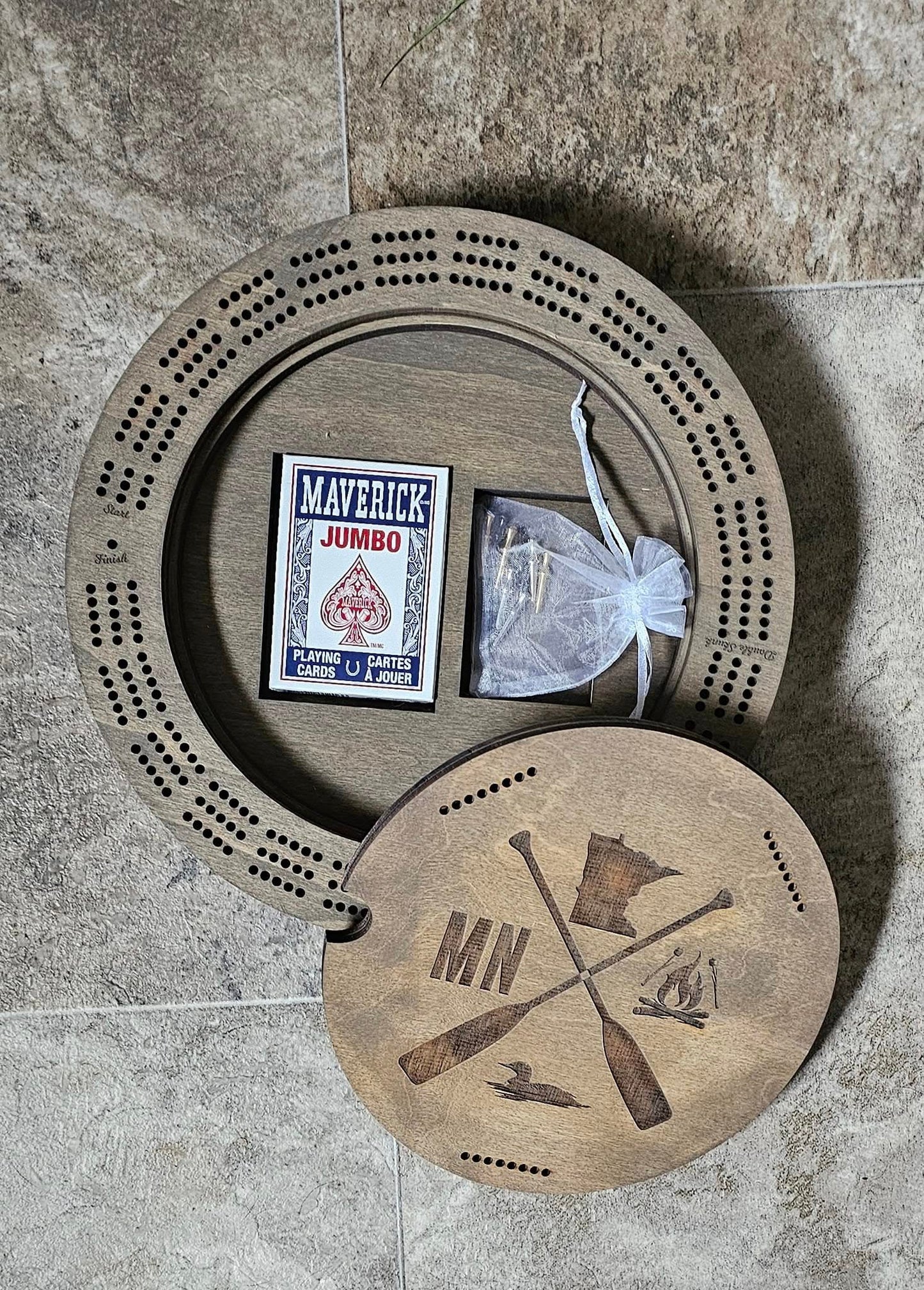 Round Cribbage Board