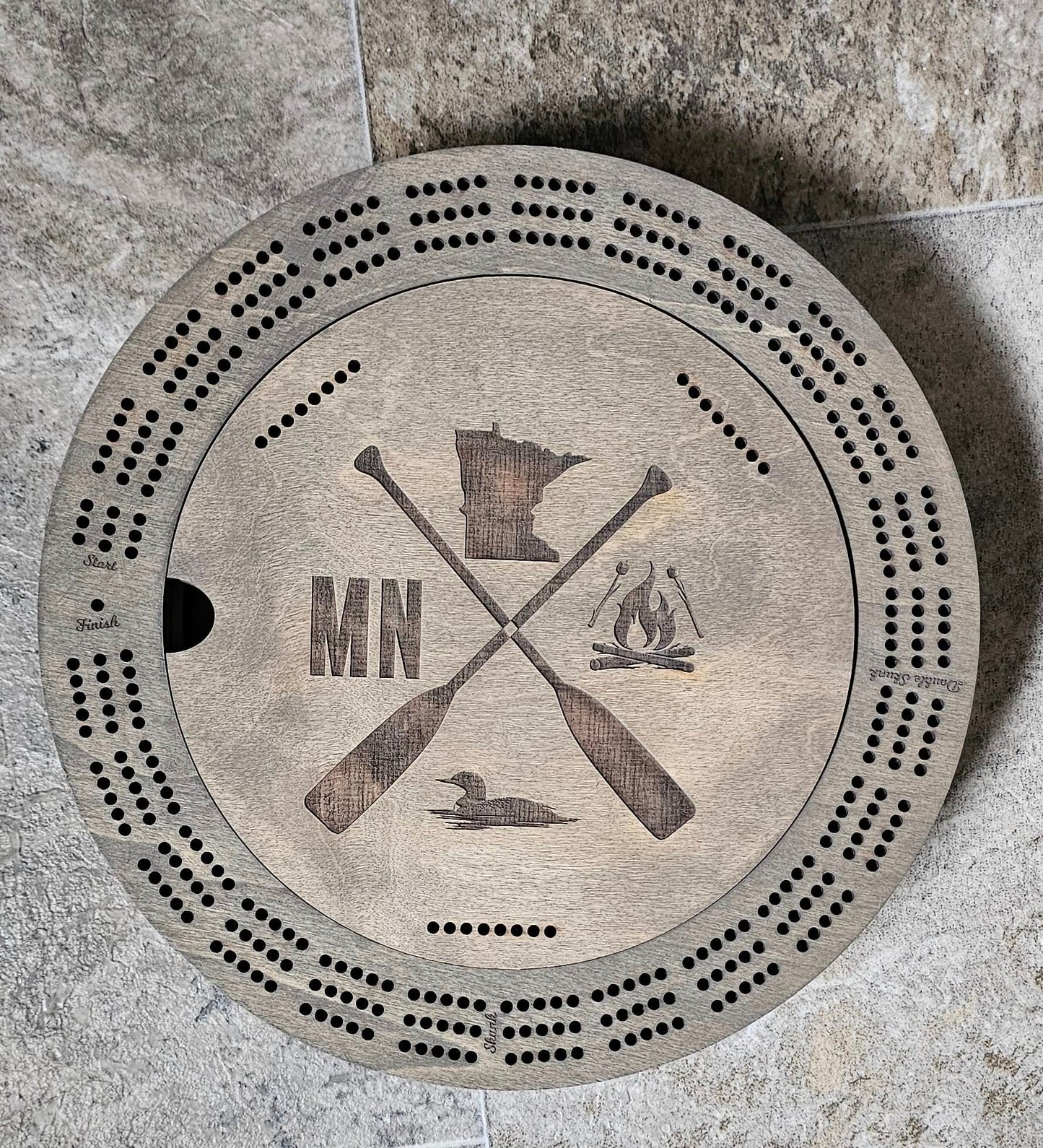 Round Cribbage Board
