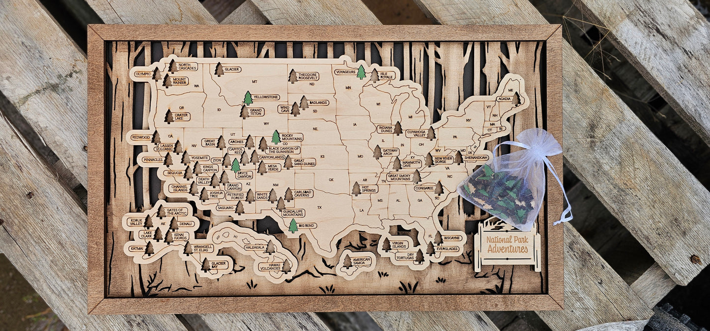 Personalized USA National Park Maps